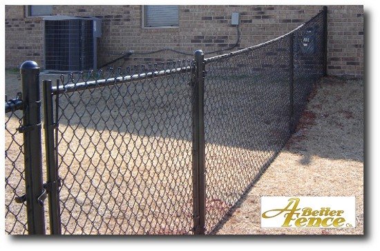 black vinyl covered coated chain link fence
